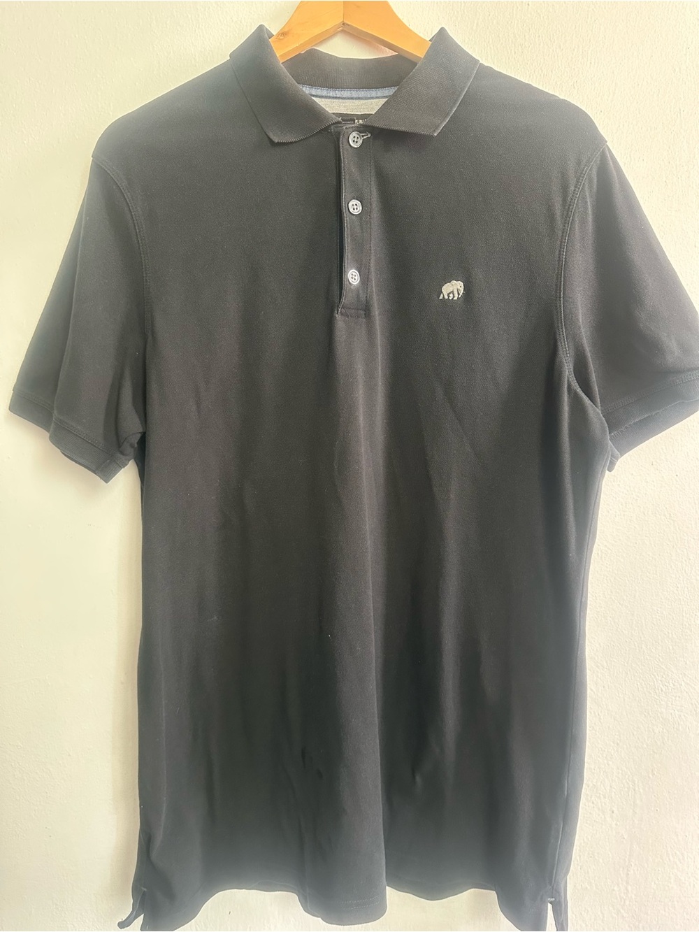 Banana Republic Black Polo with Subtle Elephant Logo